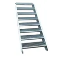 Produktbild: SRM Design Außentreppe 8 Stufen Stahltreppe B. 80 cm H. 120 - 160 cm