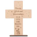 Produktbild: Spruchreif | Holzkreuz mit Gravur | Holzaufsteller Kreuz | Geschenke aus Holz | Christliche Geschenk | Geschenk Konfirmation | Kommunion | Taufe | Firmung