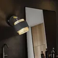 Produktbild: Wandlampe Wandleuchte Schlafzimmerlampe verstellbarer Spot Textil schwarz gold