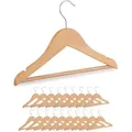Produktbild: Kinderkleiderbügel, 20er Set, Holz Kleiderbügel, Baby und Kinder, drehbarer Haken, mit Steg & Kerben, natur - Relaxdays