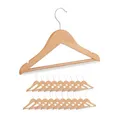 Produktbild: Relaxdays Kinderkleiderbügel, 20er Set, Holz Kleiderbügel, Baby und Kinder, drehbarer Haken, mit Steg & Kerben, natur
