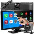 Produktbild: 10,26 Zoll Autoradio Tragbarer 1600*600 mit carplay Android Auto Navigationsgerät GPS Bluetooth Navi WiFi, Unterstützung Front/Rückfahrkamera Retoo