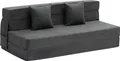 Produktbild: VEVOR 3-in-1-Klappsofa, umwandelbares Schlafsofa aus 25D-Memory-Schaum, Wohnzimmer-Schlafzimmer-Sofa, Dunkelgrau (Queensize-Bett/2060 x 1545 x 150 mm)