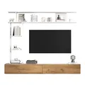 Produktbild: 180*35*22.5cm TV Wohnwand-set mit Vitrinen,Mediawand inkl.TV-Board, Standregal und Wandregal,TV Wohnzimmermöbel-Set,TV-Schrank, stehend&hängend