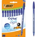 Produktbild: BIC Kugelschreiber Cristal Soft transparent, Schreibfarbe: blau, 10 St.