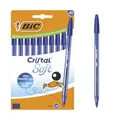 Produktbild: BIC Cristal Soft Kugelschreiber mit mittlerer Spitze (1,2 mm) und Softline Tinte – Blau, Kartonschachtel à 10