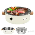 Produktbild: tragbarer Holzkohlegrill, 1pc Mini BBQGrill Multifunktionaler Rauchfrei Runde...