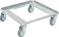Produktbild: Transportroller/Kistenroller für Behälter 500 x 500 mm, Edelstahl, rostfrei, Lenkrollen verzinkt