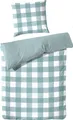 Produktbild: Hahn Haustextilien Perkal Bettwäsche grün karo Größe 200x200 cm