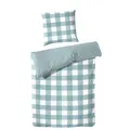 Produktbild: Hahn Haustextilien Perkal Bettwäsche grün karo Größe 200x200 cm