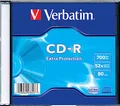 Produktbild: Verbatim CD-R Extra Protection, CD-Rohling mit 700 MB Datenspeicher, ideal für Foto- und Video-Aufnahmen, kompatibel mit jedem konventionellen CD-Laufwerk, einzelnes Slim Jewel Case