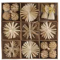 Produktbild: 32 x Strohsterne Ø 6 cm - Baumschmuck nachhaltig - Christbaumschmuck - Stroh Sterne für den Christbaum - Baumhänger Stro - Weihnachtsbaumschmuck Holz Größe 32 er Box - Ø 6 cm