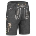 Produktbild: Steigenhöfer Manufaktur Kurze Trachten Jogginghose mit Kordelzug im Lederhosen Look - Moritz - Jogging Lederhose Herren Tracht für Oktoberfest Wiesn und weitere Feierlichkeiten - Anthrazit - XXL