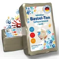 Produktbild: Selbsttrocknender Ton weiß – Bastelton lufthärtend – extra stabil mit Bindemi...