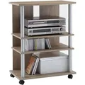 Produktbild: FMD-Möbel TV-Rack Variant 7, eiche, mit Rollen, aus Holz, 4 Böden, (B/H/T) 65 x 85 x 40cm