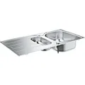 Produktbild: Edelstahlspüle Grohe K200 mit 1,5 Becken reversibel BxT: 965x500 mm