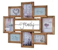 Produktbild: Levandeo® Bilderrahmen Collage, Bilderrahmen 68x56cm 8 Fotos Family Echtholz Braun Fotorahmen Shabby