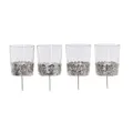 Produktbild: Loberon Windlicht 4er Set Pinelle, Teelichthalter aus Glas, mit Ornamenten, Advent, Weihnachtsdekoration, Weihnachten, Glas, Messing, klar/Silber