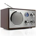 Produktbild: Blaupunkt RXN 19 WN Retro Radio, UKW FM Küchenradio, einfache Bedienung, Radio klein, Analog Tuner, USB-Port 2.0, SD Kartenleser, Antenne, Holz-Gehäuse, Nostalgie-Radio mit Netz-Kabel, Walnuss