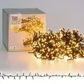 Produktbild: ECD Germany LED Cluster Lichterkette mit 1500 LEDs Warmweiß 1500 30 m mit 8 Programmen IP44 Innen/Außen Büschellichterkette Weihnachtsbeleuchtun... - Grün