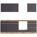 Produktbild: Küchenblock TURIN - matt grau - Wotan Eiche - 240 cm