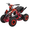 Produktbild: Kinderquad Racer 1000, Pocket-Quad mit 1000 Watt Elektromotor, 3 Batterien, Stoßdämpfer, bis 24 km/h (Schwarz Rot)