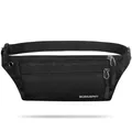 Produktbild: Bauchtasche Sport für Damen und Herren Gürteltasche Flach Hüfttasche Wasserdicht Sporttasche Outdoor Laufgürtel Waist Bag mit Kopfhöreranlass für Camping Wandern Fitness Fahrrad Reisen Jadg Schwarz