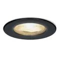 Produktbild: HOFTRONIC Nola - LED Einbaustrahler 68mm Schwarz - IP65 Wasserdicht für Außen, Dachüberstand und Bad - 5W 450lm - 2700K Extra Warmweiß - Deckeneinbauleuchte Einbauspots