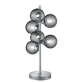 Produktbild: etc-shop Tischlampe chrom Beistelllampe modern Schreibtischleuchte, Design Tischleuchte 6-flammig Glasschirm Leselampe dimmbar, Metall, 6x G9, DxH 23x52 cm