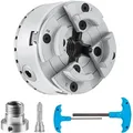 Produktbild: VEVOR KP2-3/4 Drehbankfutter 4-Backen φ70mm Backenfutter aus 45# Klemmbereich 30–47mm Spannfutter-Innengewinde 1x8 TPI Drehbank Ausrichtungsgenauigkeit ≤0,3mm Drechselfutter Drehmaschinenfutter