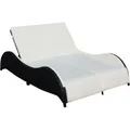 Produktbild: vidaXL Doppel-Sonnenliege mit Auflage Poly Rattan Schwarz 2