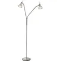 Produktbild: Led Stehleuchte 2-f.daytona Nickel,glas Alab. Weiss Incl.2xe14,3w,led H:152cm,glas 10cm,mit Flexarm Getrennt Schaltbar