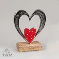 Produktbild: Formano Skulptur Herz aus Mango Holz, Alu mit rot lackiertem -578488