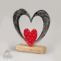 Produktbild: Formano Skulptur Herz aus Mango Holz, Alu mit rot lackiertem -578488