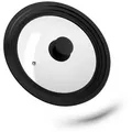 Produktbild: relaxdays Topfdeckel Universal Topfdeckel 22-26 cm Silikon, schwarz schwarz