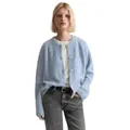 Produktbild: Marc O'Polo DENIM Strickjacke Bouclé, relaxed fit, aus Schurwolle-Viskose-Mix blau L (40)
