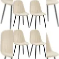 Produktbild: CLP 4er Set Esszimmerstuhl Baxter Samt creme