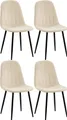 Produktbild: CLP 4er Set Esszimmerstuhl Baxter Samt-Bezug,creme