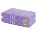 Produktbild: Lavea® 2er Set Duschtuch 70x140 cm, Frottierserie Elena - Premium Dusch-Handtuch Set/Badetücher Set - weich & saugfähig 100% Baumwolle - Lavendel