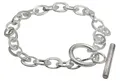 Produktbild: SILBERMOOS Damen Armband Gliederkette mit Knebelverschluss 18,5 cm gebürstet 925 Sterling Silber