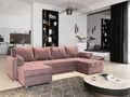 Produktbild: Masseno Ecksofa NAKO mit Schlaffunktion U-Form, Sofa mit Bettkasten, Wohnzimmersofa, Couch, Soffa, Bettsofa, Couchgarnitur- Rosa, KRONOS 27