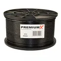 Produktbild: Premium X 200m Mini Koaxial Sat Kabel 4mm extra dünn Schwarz Koax Antennenkabel 2-Fach geschirmt platzsparend & flexibel einsetzbar für Sat | Kabel | DVB-T - Ultra HD 4K 3D