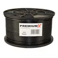 Produktbild: PremiumX 200m Mini Koaxial Sat Kabel 4mm Schwarz Antennenkabel 2-fach geschirmt