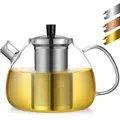 Produktbild: Hitzebeständige Glasteekanne 1500ml mit Edelstahl-Teesieb  für schwarzen, grü...