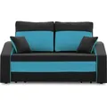 Produktbild: Schlafsofa mit Bettkasten, Sofa HEWLET PLUS mit Schlaffunktion, Schwarz/Turkisblau 150x87cm - Schwarz/Türkis