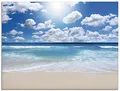 Produktbild: ARTland Wanddeko Glasbilder Wandbild Glas Bild einteilig 80x60 cm Querformat Strand Meer Sommer Karibik Südsee Urlaub Natur Sand Himmel Wolken T8KG