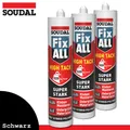 Produktbild: Soudal 3 x 420 g Fix All High Tack Schwarz Dichtstoff Universalkleber Extrastark