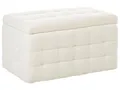 Produktbild: Hocker mit Stauraum Deckel Bouclé weiß Bettbank Truhe Fußhocker Modern Michigan