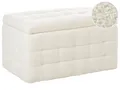Produktbild: Hocker mit Stauraum Deckel Bouclé weiß Bettbank Truhe Fußhocker Modern Michigan