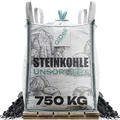 Produktbild: Steinkohle 750kg Anthrazitkohle 5-50mm Hoher Heizwert Kaminofen Heizkohle GiDeli